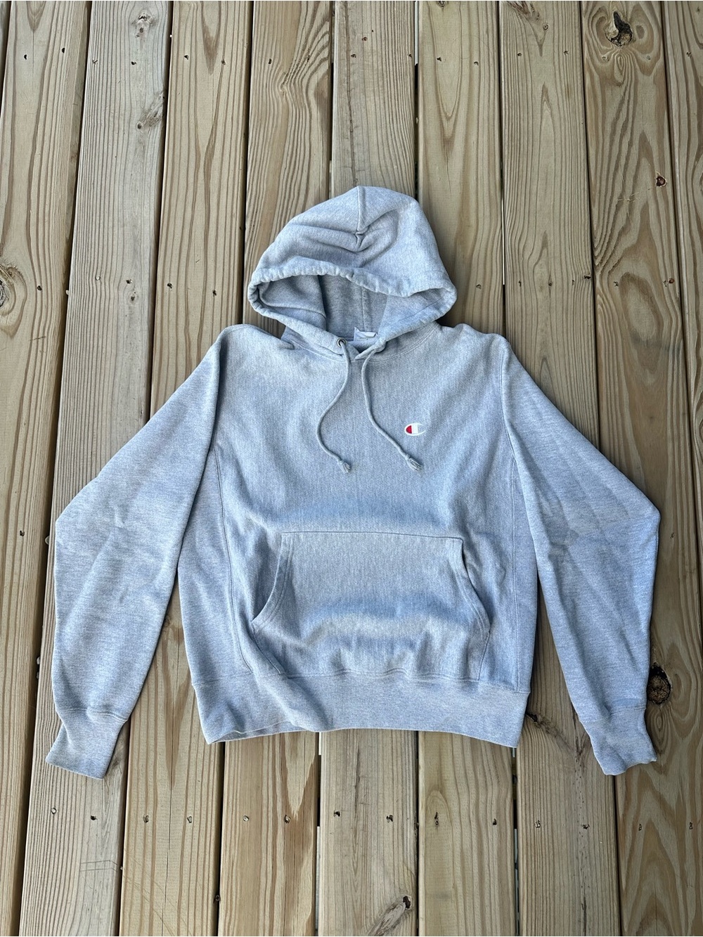 Y2K Champion Reverse Weave Grey Heavyweight Hoodie